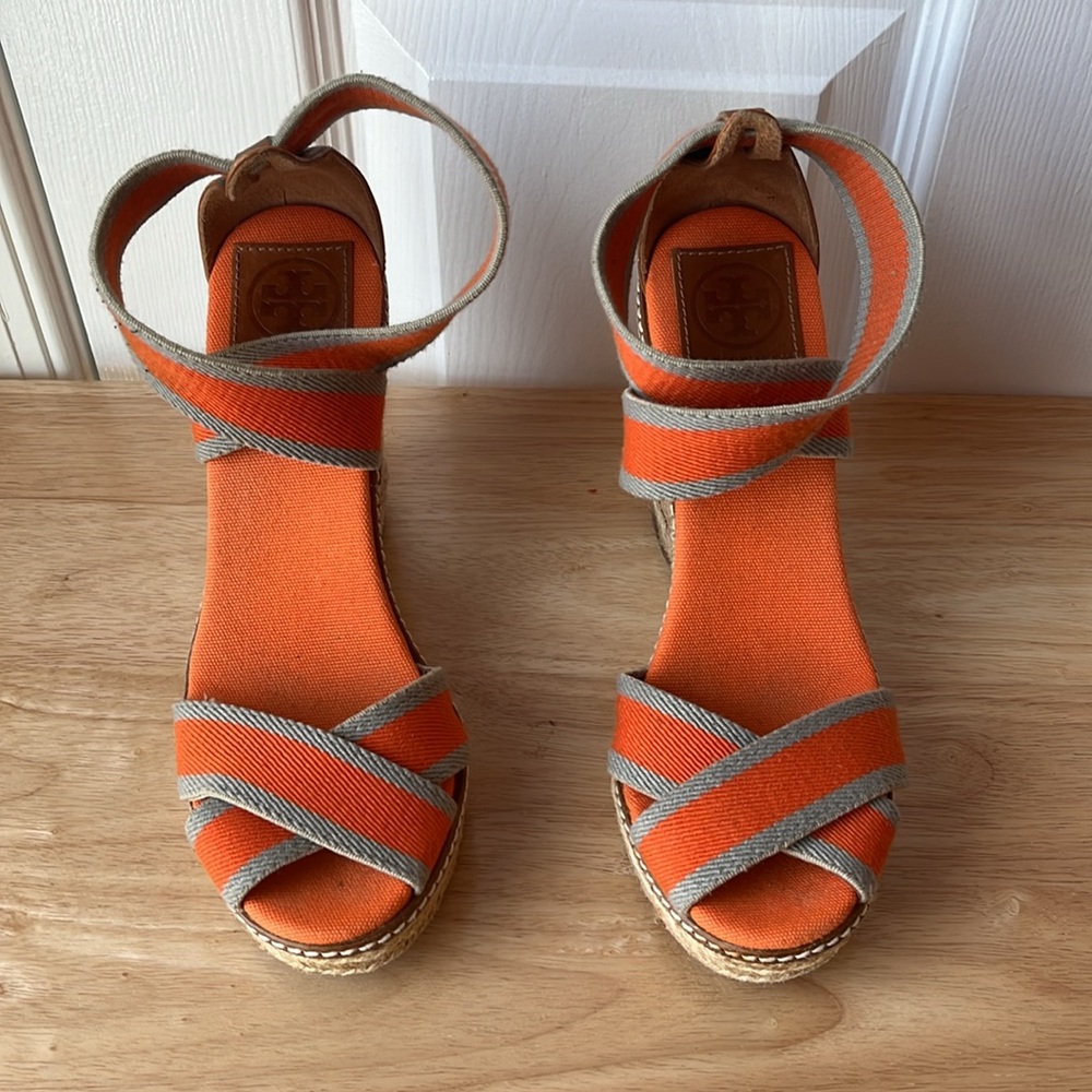 Tory Burch Tri-Color Fabric Adonis Espadrille Wed… - image 5